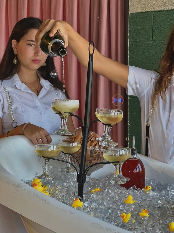 Champagne tower at a private event
