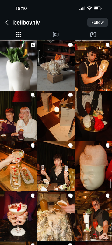 Managed Instagram feed — cocktail bar